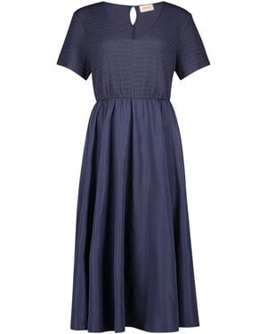 Cartoon Midikleid Mit Eingrifftaschen - Blau