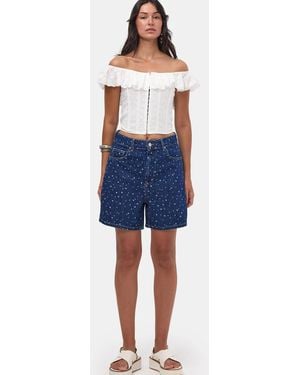 its basic Its Basic Jeans Polka Mini Denim Short - Blau