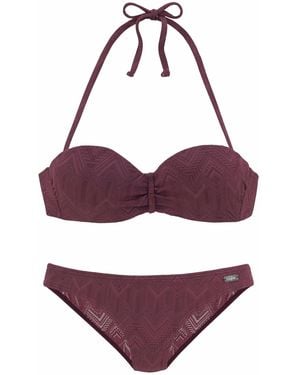 Buffalo Bügel-Bandeau-Bikini, aus Strukturware - Lila