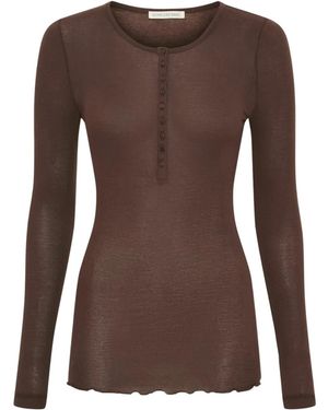 Seamless Basic Shirt Granddad - Braun