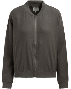 SOCCX Blouson Aus Leinen-Mix Mit Rückenprint - Grau