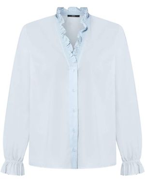 Zero Bluse Mit Rüschen - Blau