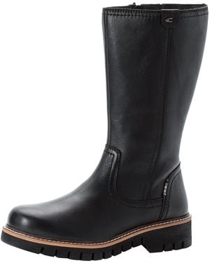 Camel Active Stiefel Aus Leder Mit Reißverschluss - Schwarz
