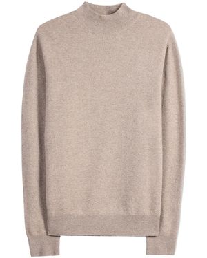Gobi Cashmere Pullover Timeless Mock Neck Cashmere Sweater - Natur