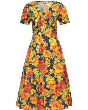 Queen Kerosin Sommerkleid Hibiskus - Gelb
