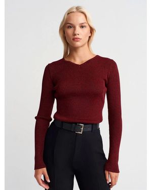 Dilvin Pullover Pullover - Rot