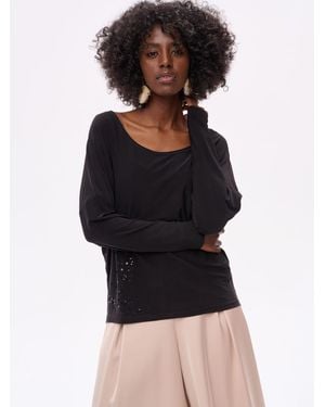 Blue Shadow Bluse - Schwarz