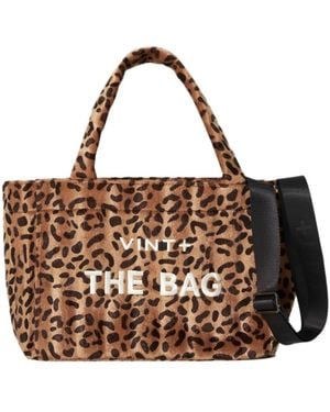VINT+ Vint Shopper Leopard Bag - Braun