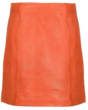 Freaky Nation Skirt Leather Mini Skirt - Orange