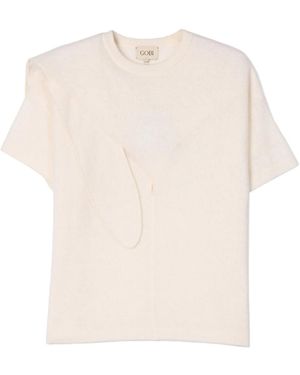Gobi Cashmere Pullover Bow-Tie Cashmere T-Shirt - Weiß