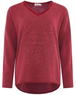 Zwillingsherz Sweatshirt 'Positive Mind' - Rot