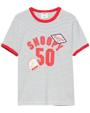 Pull&Bear T-Shirt Peanuts - Weiß