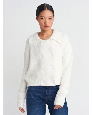 Dilvin Strickjacke Strickjacken - Weiß