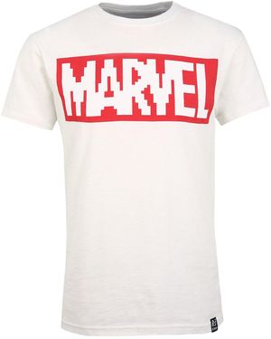 Re:Covered T-Shirt Marvel Pixel Logo - Weiß
