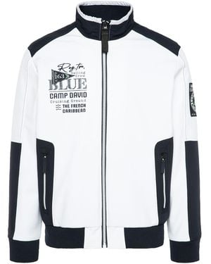 Camp David Softshelljacke Mit Colour-Blocking - Weiß
