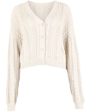 Apricot Crochet Cable Cardigan - Natur