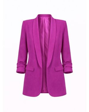 Worldclassca Blazer Damen Blazer 3/4 Arm Mit Raffung - Pink