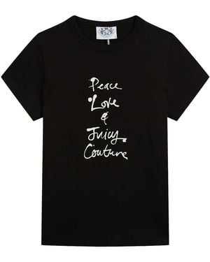 Juicy Couture Shirt Peace Love And Juicy Hilton - Schwarz