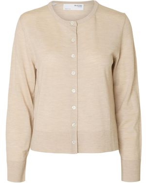 SELECTED Strickjacke Slfthea - Natur