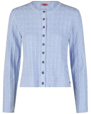Spieth & Wensky Trachtenstrickjacke Hummeltal Mit Zopfmuster - Blau