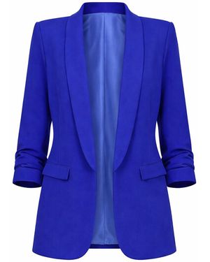 Worldclassca Blazer Damen Blazer 3/4 Arm Mit Raffung - Blau