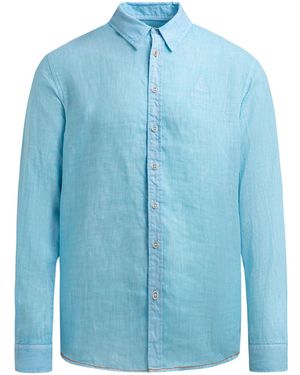 Gaastra Leinenhemd Langarm Mit Logo-Stickerei - Blau