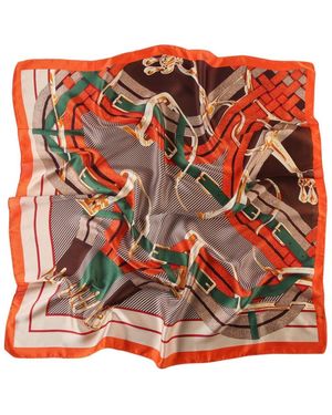 Alberto Cabale Schal Grand Carr De Soie Interbelts Zo - Rot