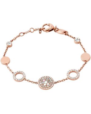 Fossil Armband "Pearl Disc Station, JF01739791", mit Glassteinen und Perlmutt - Weiß