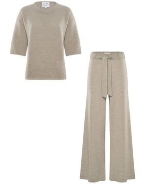 YOU LOOK PERFECT Hausanzug Pullover Fay & Pants Bailey - Natur