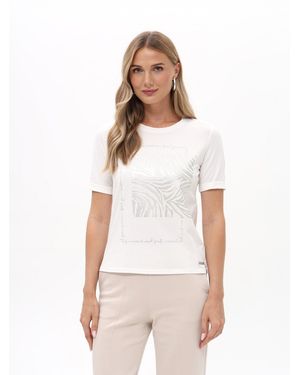 Passioni Shirt T-Shirt Mit Zebraprint - Weiß