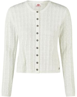 Spieth & Wensky Trachtenstrickjacke Hummeltal Mit Zopfmuster - Weiß
