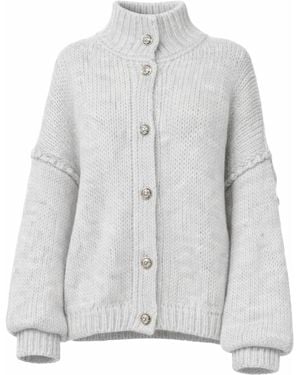 Worldclassca Oversizestrickjacke Strickjacke Mit Knopf - Grau