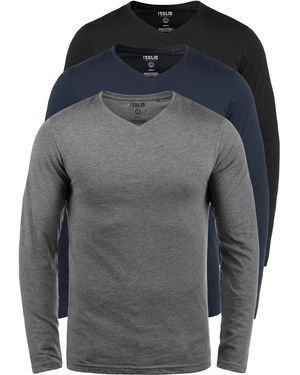 Solid V-shirt 'basil' - Mehrfarbig