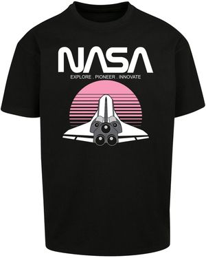 F4NT4STIC T-Shirt Nasa Space Shuttle Sunset - Schwarz