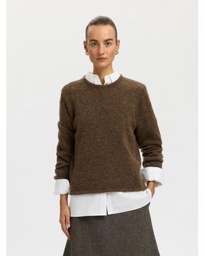 SELECTED Pullover Slwlulu - Braun
