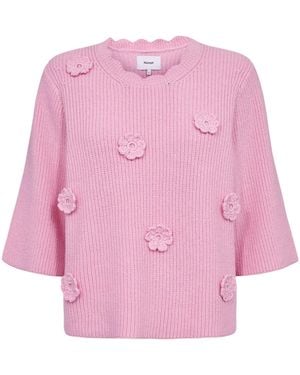 Numph 3/4 Ärmel-Strickpullover Numarsie Pullover - Pink