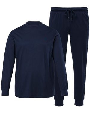 Men Plus Pyjama Lang - Blau