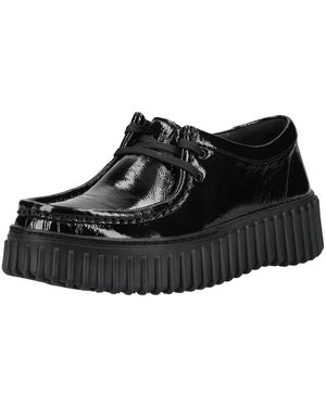 Clarks Halbschuhe Leder Schnürschuh - Schwarz