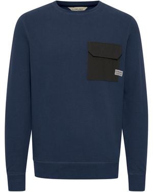 11 Project Rundhalspullover 'pelle' - Blau