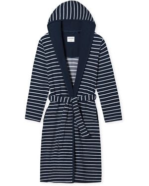 Schiesser Bademantel Lang Feather Terry - Blau