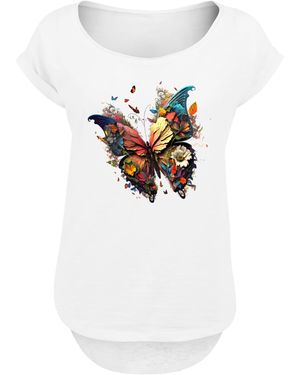 F4NT4STIC Shirt 'Schmetterling' - Weiß