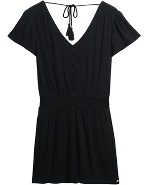 Superdry & Co Kurzärmeliger Playsuit mit Print Schwarz 44