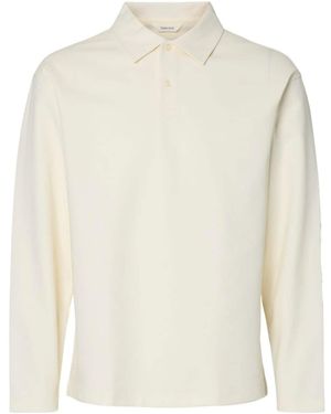 SELECTED Shirt Slhrelaxaiden Ls Polo - Weiß