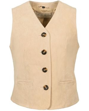 Freaky Nation Vest Lederweste - Natur