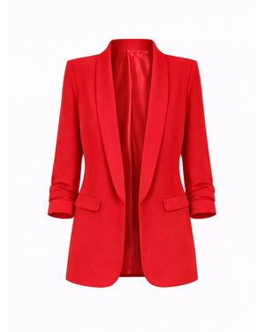 Worldclassca Blazer Damen Blazer 3/4 Arm Mit Raffung - Rot