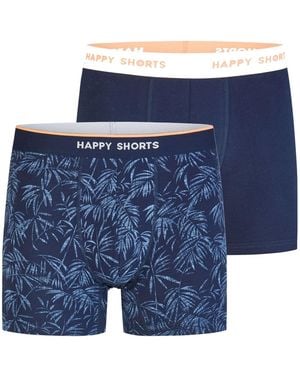 HAPPY SHORTS Boxershorts 2 Jersey Trunk Boxer Shorts Pant - Blau
