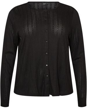 Zizzi Strickjacke Pointy - Schwarz