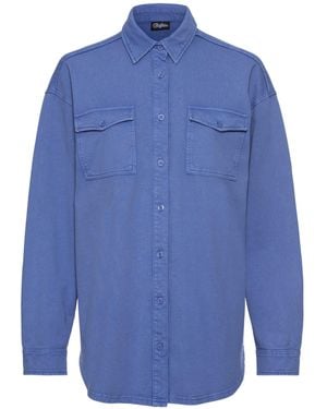 Buffalo Blusenshirt Loungeshirt im Used-Look, Loungewear - Blau