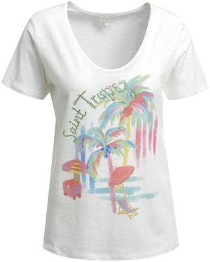 Milano Italy T-Shirt Rundhals Mit Artwork - Weiß