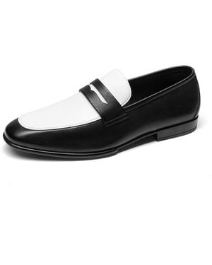 Bruno Marc Slipper Herren Echtleder Loafer Elegante Slip-On Business Schuhe Für Anzug & Büro - Schwarz